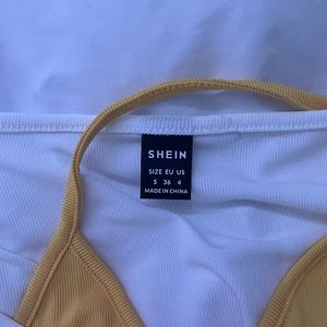 SHEIN white and yellow crop top for summer
